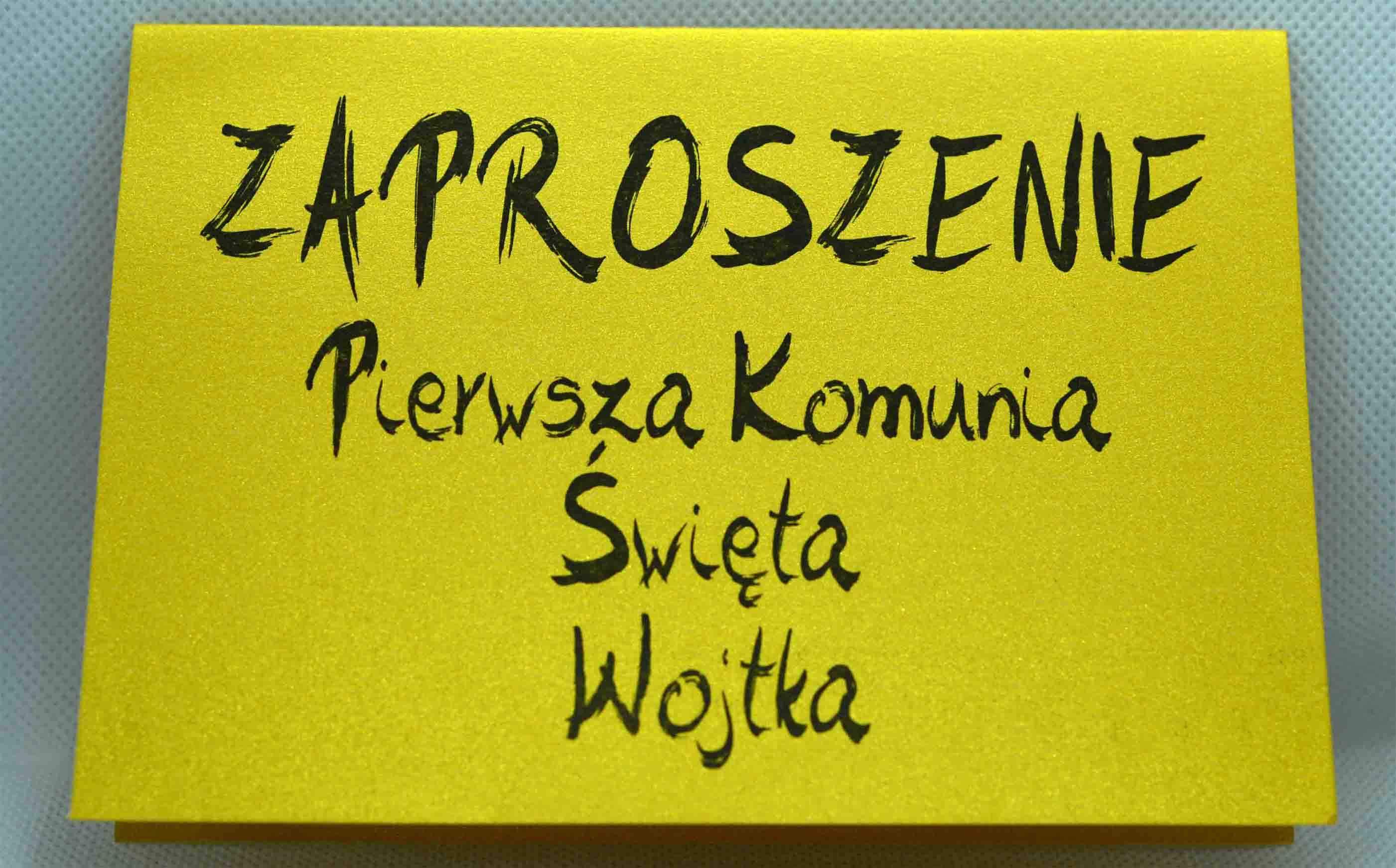 Zaproszenia na komunię złote perłowe 0