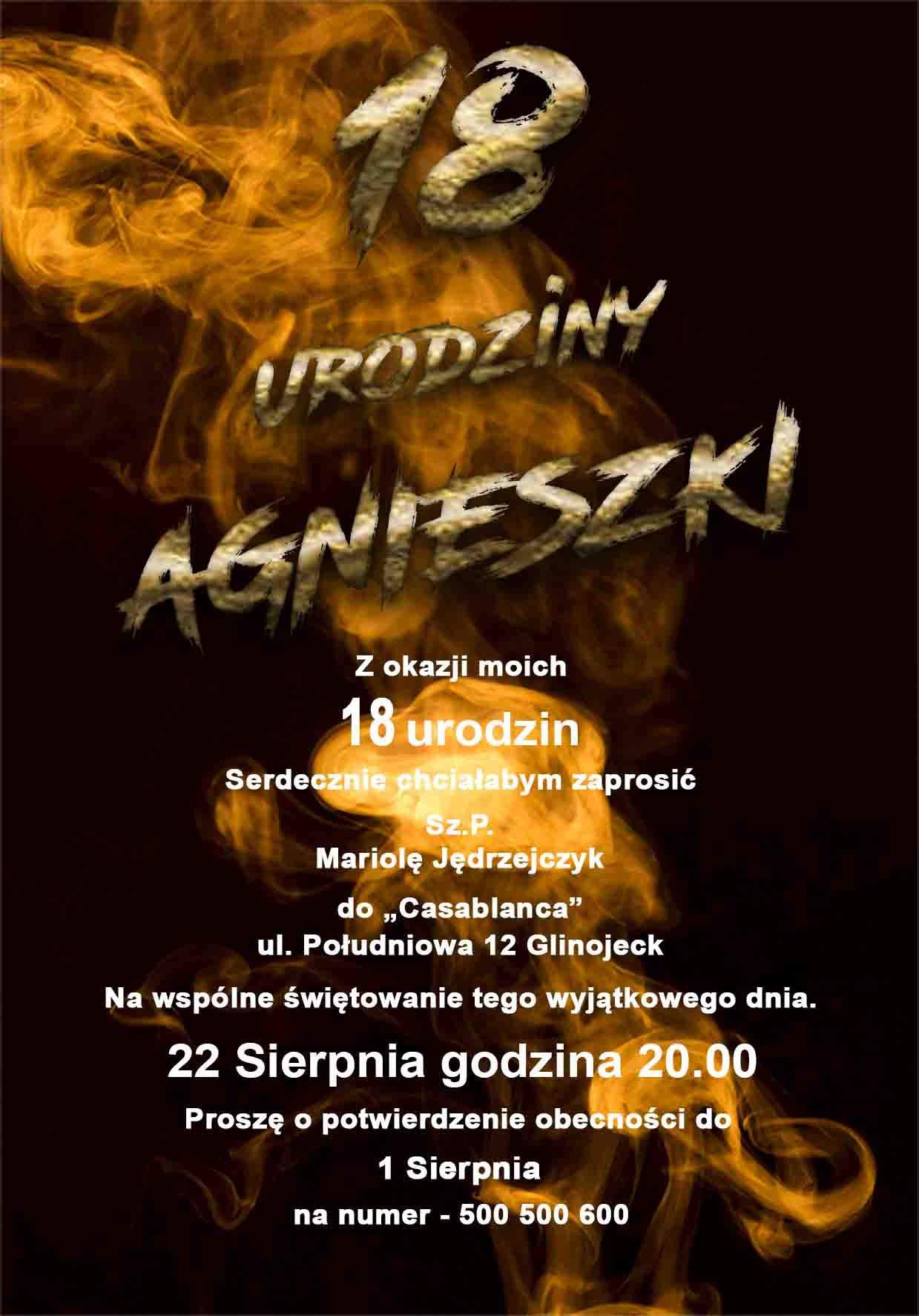 Zaproszenia na osiemnastkę motywy dymne 3