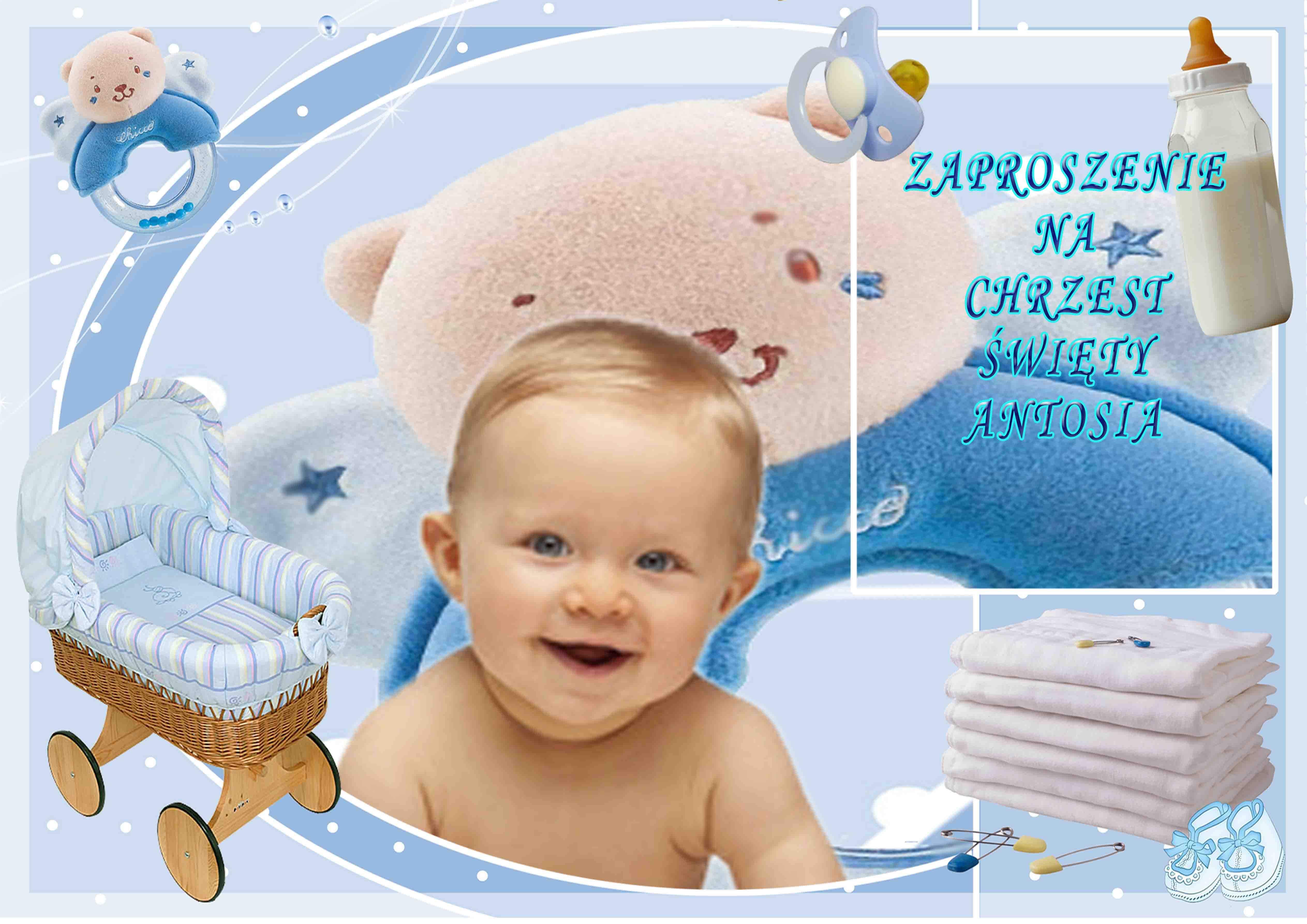 Zaproszenia na chrzest ze zdjęciem 10x15 1