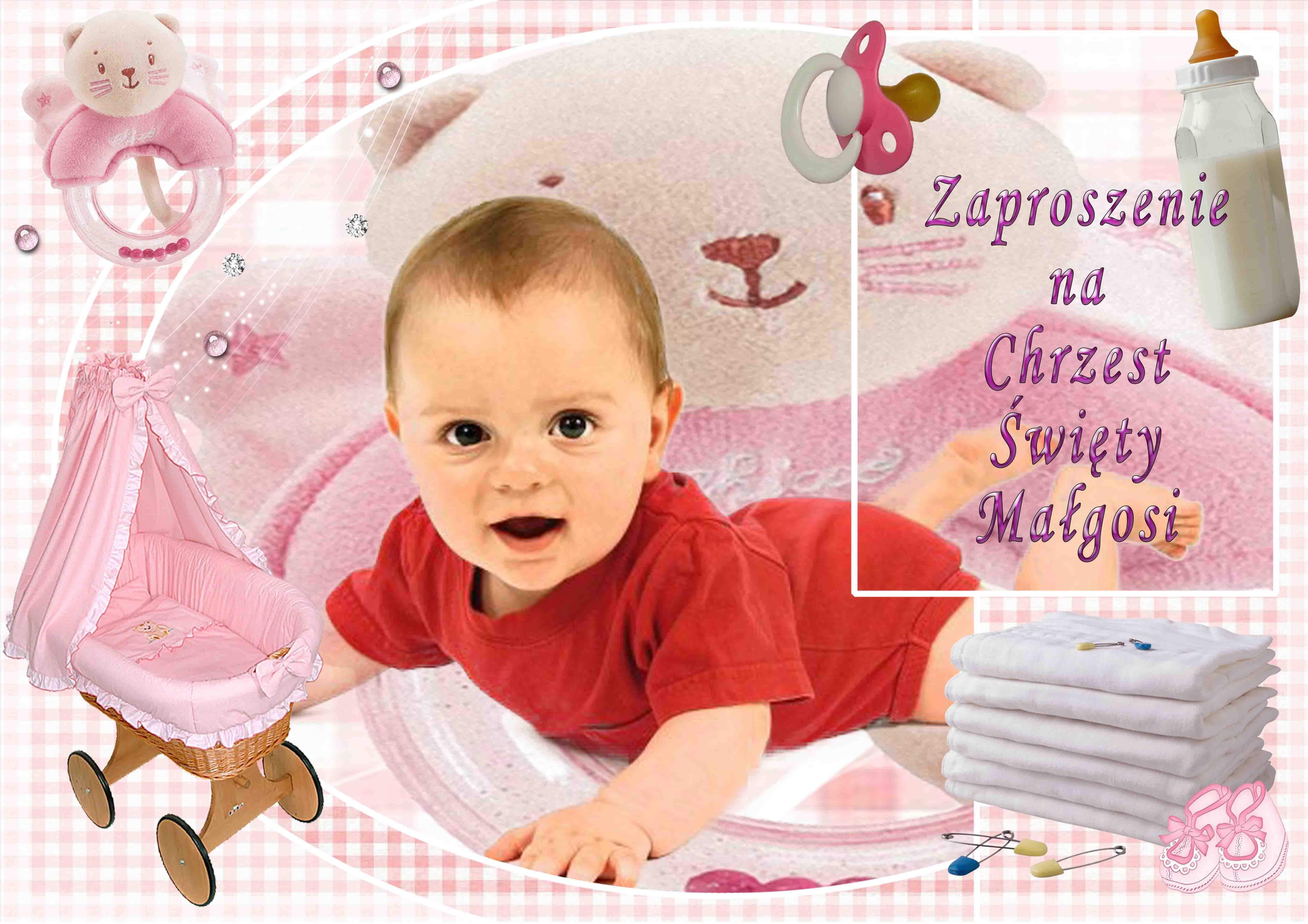 Zaproszenia na chrzest ze zdjęciem 10x15 2