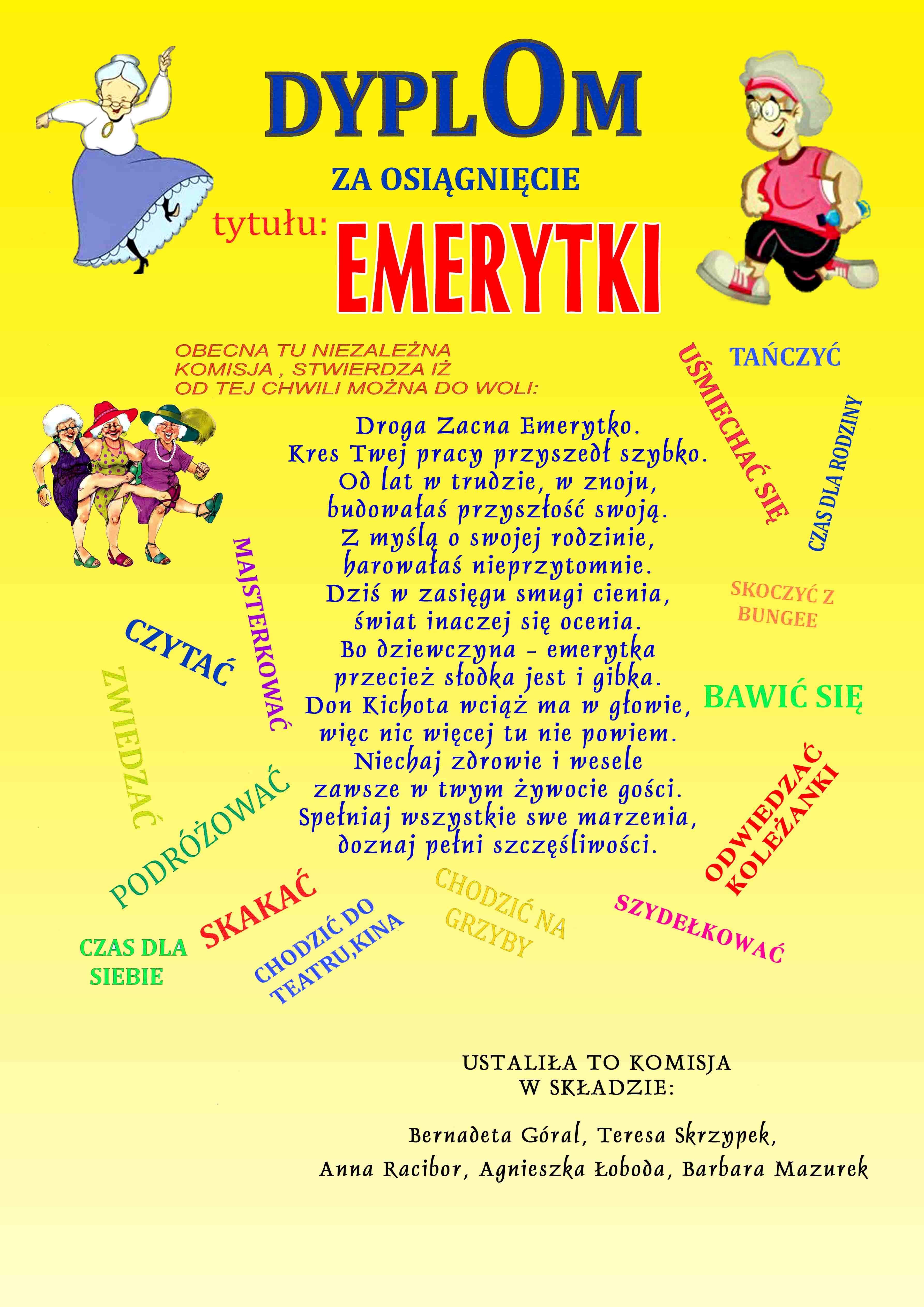 Dyplom dla emeryta / emerytki 0
