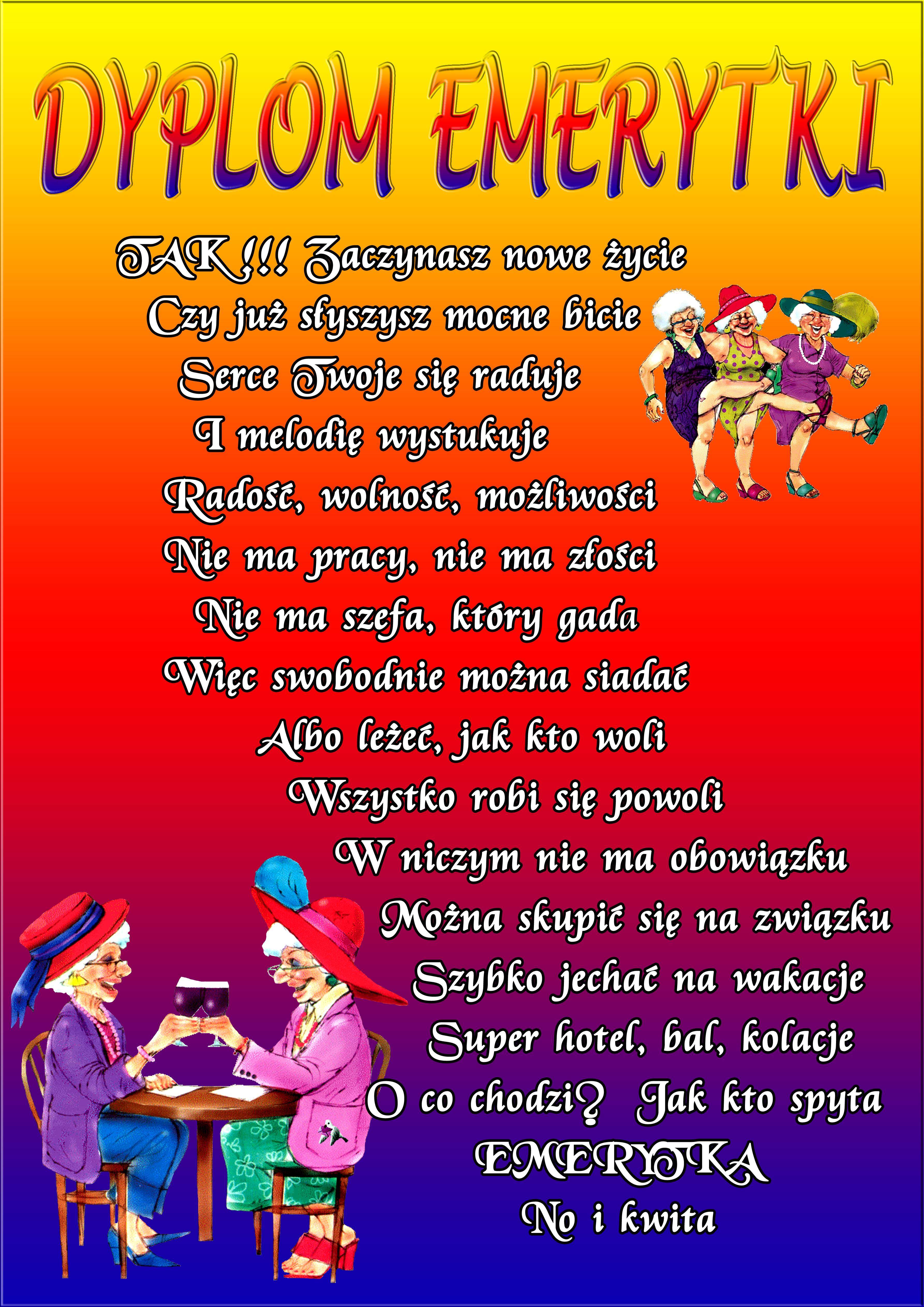 Dyplom dla emeryta / emerytki 2