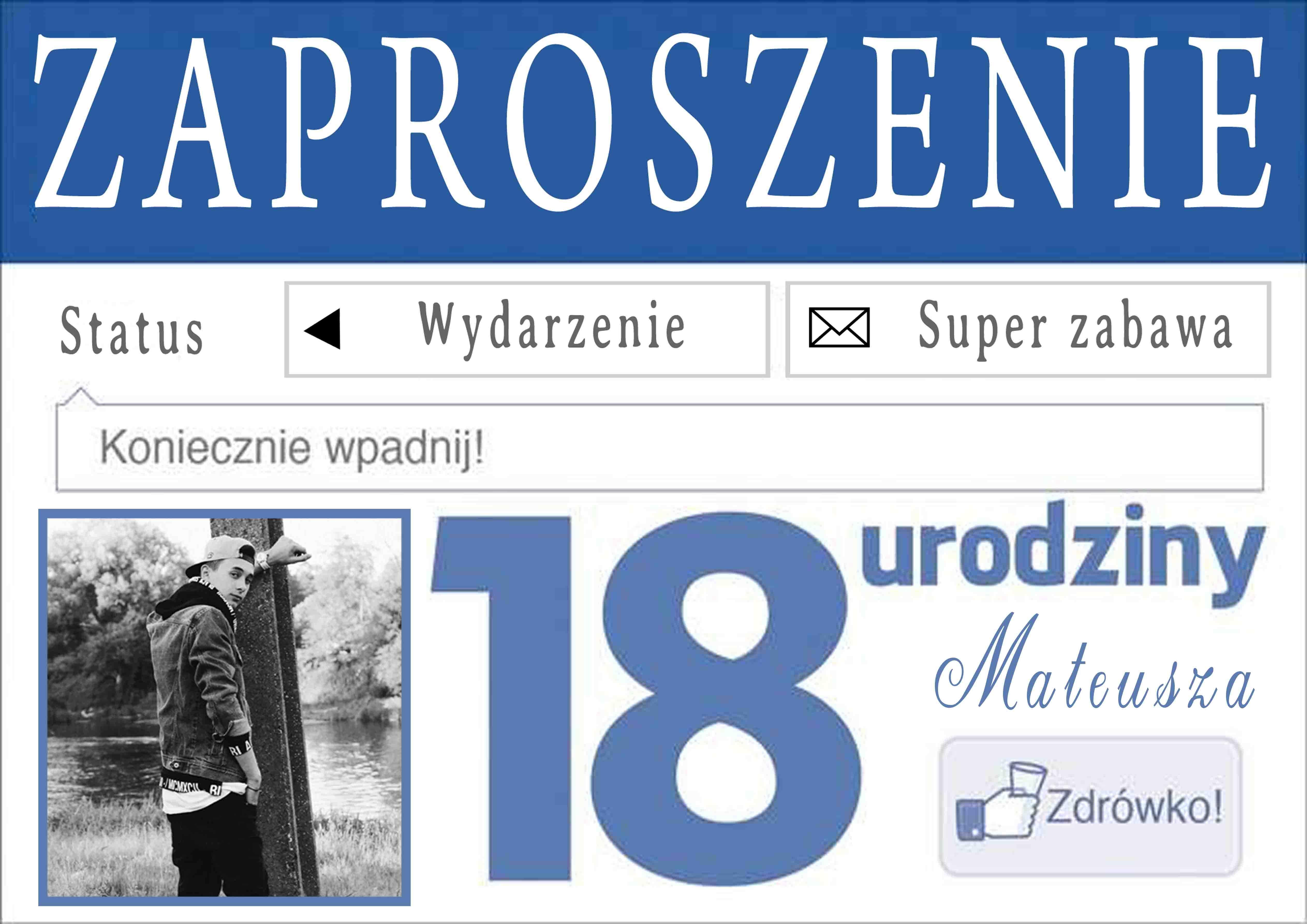 Zaproszenia na osiemnastkę ze zdjęciem i bez 10x15 1