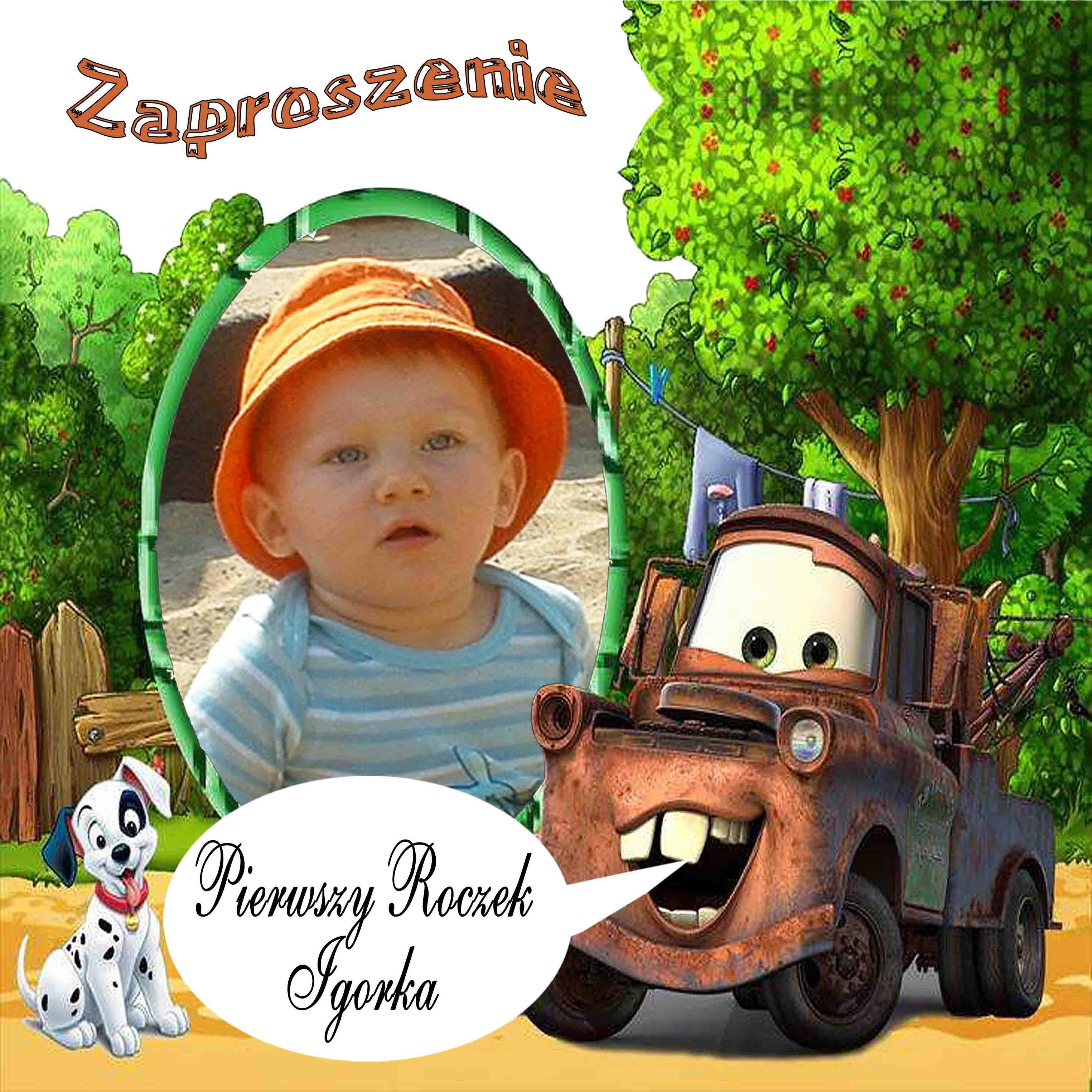 Zaproszenia na roczek ze zdjęciem 15x15 1